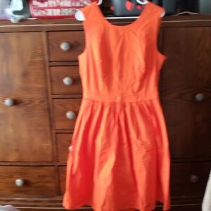 Liz Clairborne Elegant Orange Sleeveless Midi Dress